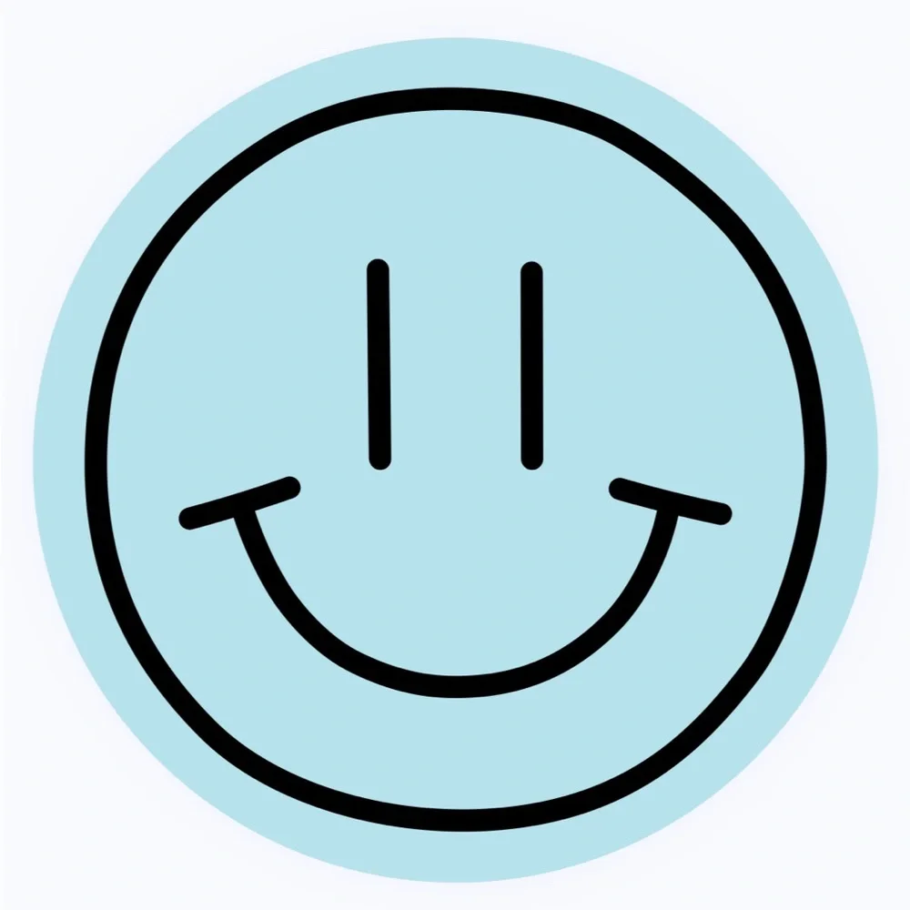 30 STICKERS -‎ 2” ROUND - SMILEY